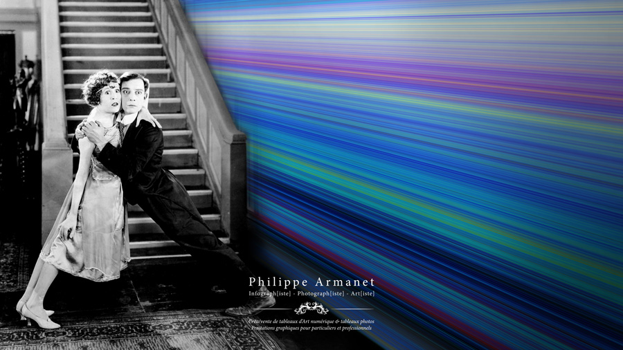 Tableau coloré en format panoramique, Philippe Armanet