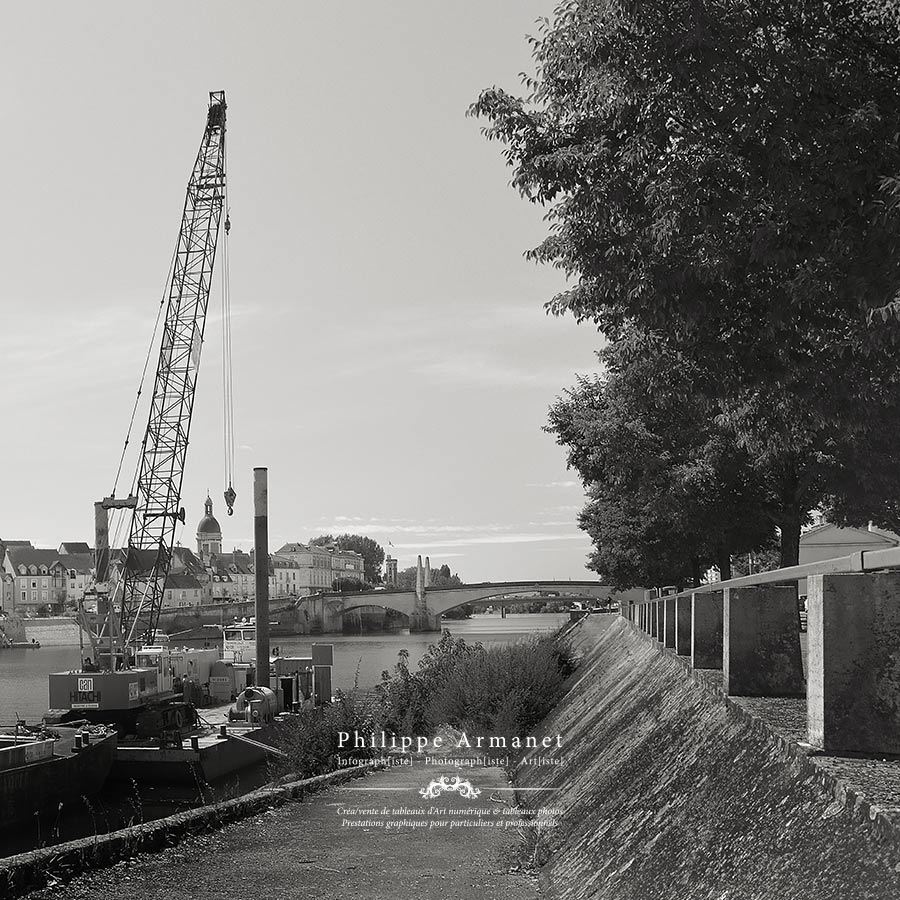 Photographie de la Saône en noir et blanc et en tirage numéroté